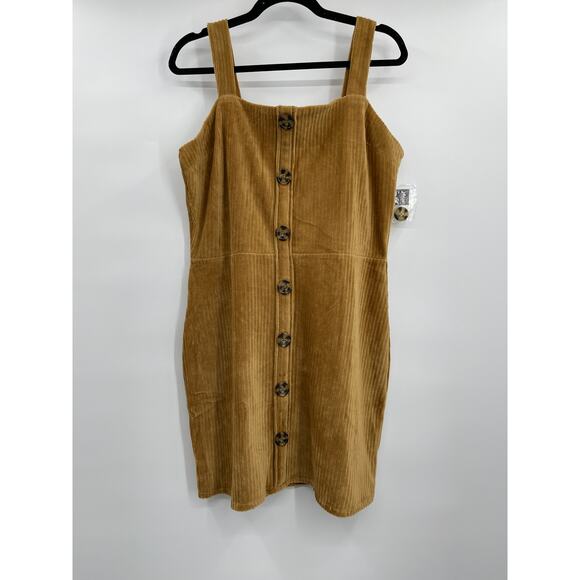 No Boundaries Juniors Womens Button Front Ribbed Corduroy Jumper Dress XL NEW - Picture 11 of 11